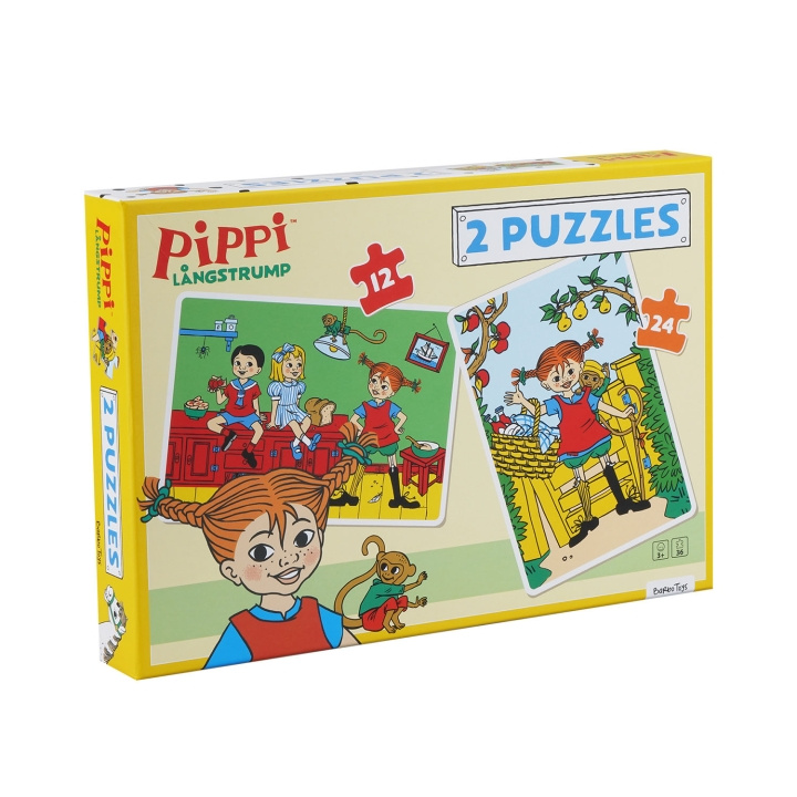 ASTRID LINDGREN Puzzle Pippi 2 Puzzles 12pcs + 24pcs in the group TOYS, KIDS & BABY PRODUCTS / Toys / Kids puzzle at TP E-commerce Nordic AB (D40534)