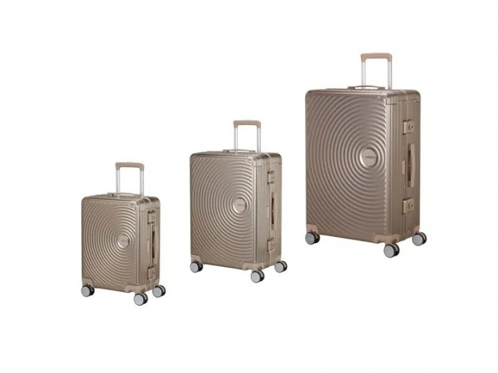 American Tourister Resväskor 3-pack Soundbox Alu Silver in the group Sport, leisure & Hobby / Travel accessories / Suitcases at TP E-commerce Nordic AB (D40672)