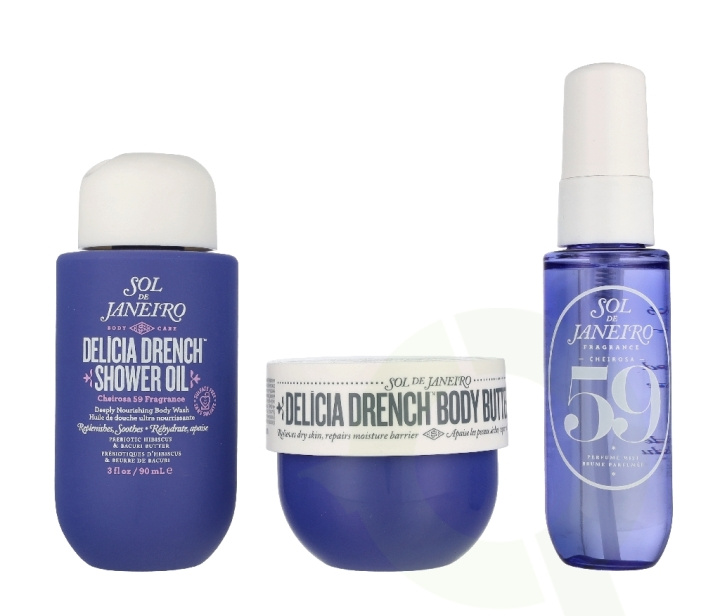 Sol De Janeiro Delicia Drench Jet Set 170 ml Delicia Drench Body Butter 50ml/Delicia Drench Shower Oil 90ml/Cheirosa 59 Delicia Drench Perfume Mist 30ml in the group BEAUTY & HEALTH / Gift sets / Gift sets for her at TP E-commerce Nordic AB (D40939)