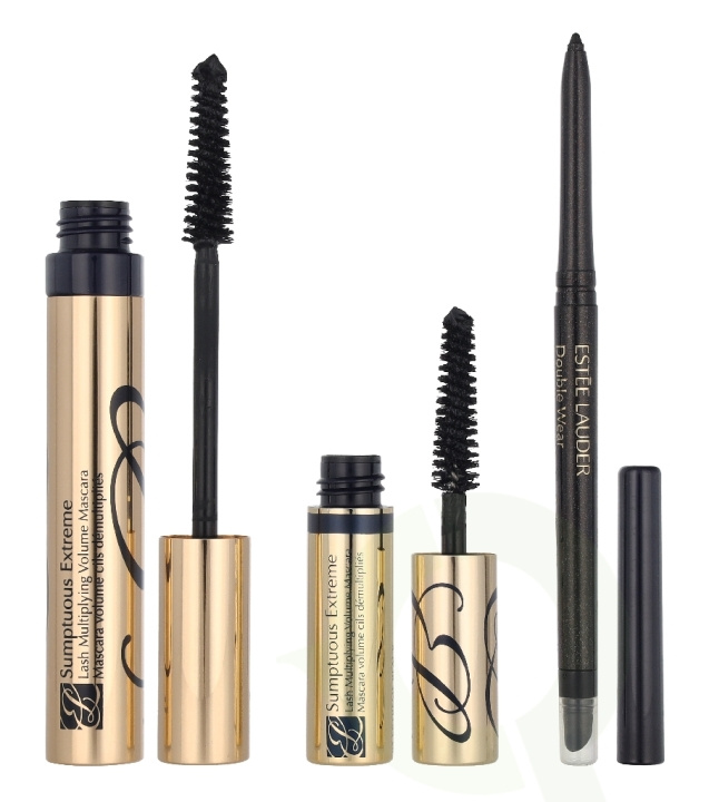 Estee Lauder Sumptuous Extreme Mascara Set 11.15 ml Mascara Black 8ml/Double Wear Infinite Waterproof Eyeliner 0,35gr /Sumptuous Extreme Mascara Super Volumizzante Black 2,8ml in the group BEAUTY & HEALTH / Makeup / Eyes & Eyebrows / Mascara at TP E-commerce Nordic AB (D41085)