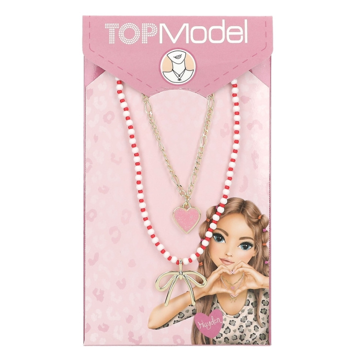 TOPModel Double Layer Necklace LEOHEART - Gold, Pink, White, Red - 46.5 cm + 5 cm in the group TOYS, KIDS & BABY PRODUCTS / Toys / Crafts at TP E-commerce Nordic AB (D41112)