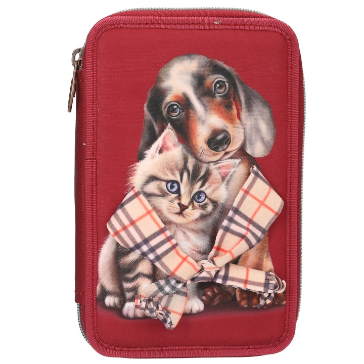 TOPModel Double Pencil Case FUR EVER FRIENDS - Deep, Warm Red in the group TOYS, KIDS & BABY PRODUCTS / Toys / Pencil case at TP E-commerce Nordic AB (D41178)
