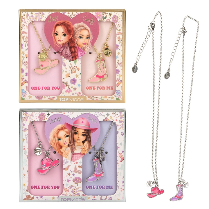TOPModel BFF Necklace With Boots and Hat COWGIRL - Pink, Purple in the group TOYS, KIDS & BABY PRODUCTS / Toys / Crafts at TP E-commerce Nordic AB (D41188)