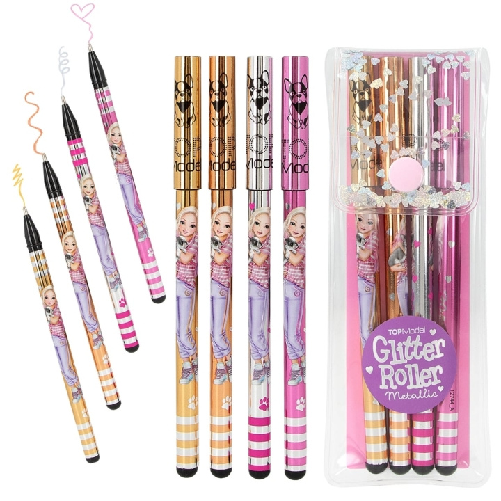 TOPModel Glitter Gel Metallic Pen Set - Gold, Silver, Bronze, Rose Gold (0412744) in the group TOYS, KIDS & BABY PRODUCTS / Toys / Crafts at TP E-commerce Nordic AB (D41206)