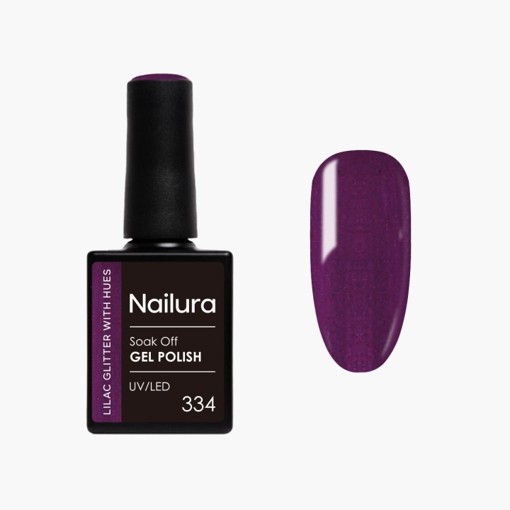 Nailura Gel Polish 334 - Lilac Glitter with Hues - 10 ml in the group BEAUTY & HEALTH / Manicure / Pedicure / Nail polish at TP E-commerce Nordic AB (D41258)