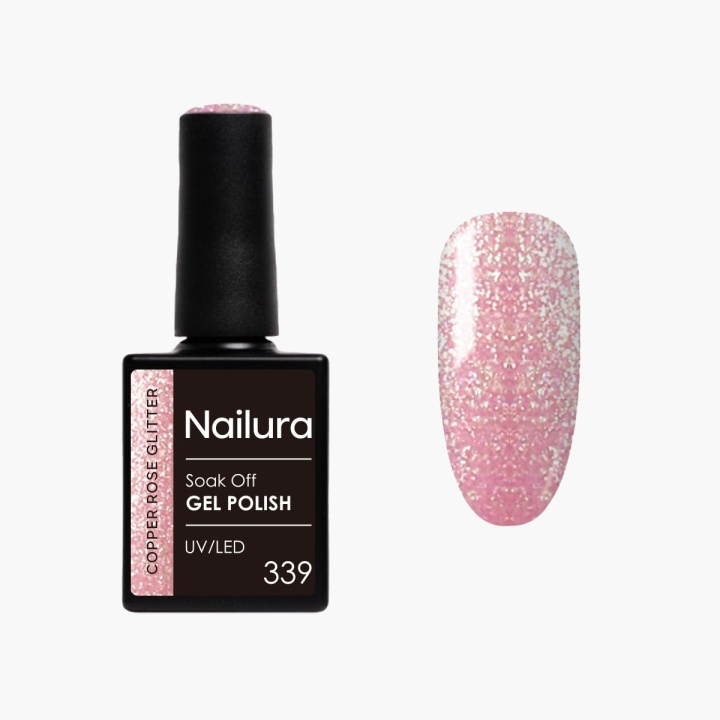 Nailura Gel Polish 339 - Copper Rose Glitter - 10 ml in the group BEAUTY & HEALTH / Manicure / Pedicure / Nail polish at TP E-commerce Nordic AB (D41262)
