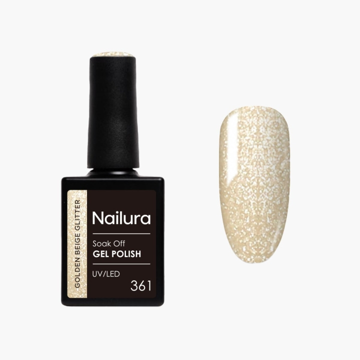 Nailura Gel Polish 361 - Golden Beige Glitter - 10 ml in the group BEAUTY & HEALTH / Manicure / Pedicure / Nail polish at TP E-commerce Nordic AB (D41263)