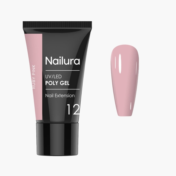 Nailura Poly Gel 12 - Ruby Pink - 30 ml in the group BEAUTY & HEALTH / Manicure / Pedicure / Nail polish at TP E-commerce Nordic AB (D41321)