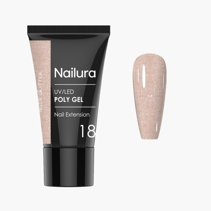 Nailura Poly Gel 18 - Nude Glitter - 30 ml in the group BEAUTY & HEALTH / Manicure / Pedicure / Nail polish at TP E-commerce Nordic AB (D41326)