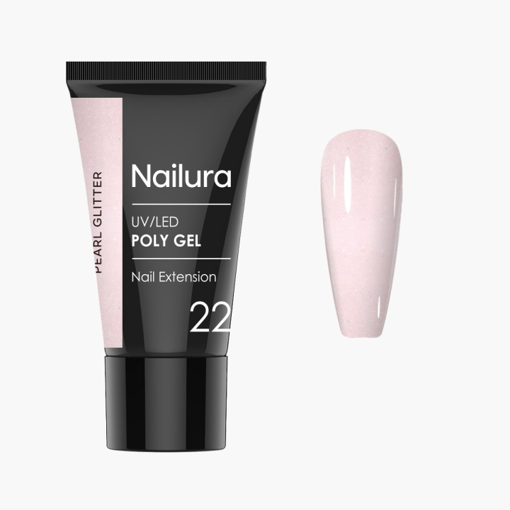 Nailura Poly Gel 22 - Pearl Glitter - Light, Pearlescent Nude - 30 ml in the group BEAUTY & HEALTH / Manicure / Pedicure / Nail polish at TP E-commerce Nordic AB (D41329)
