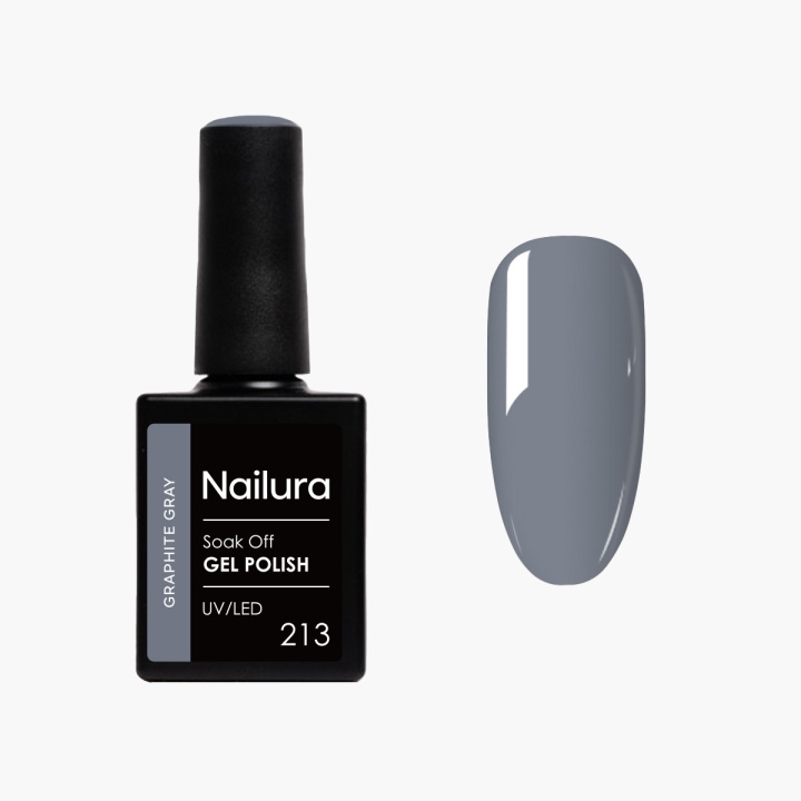 Nailura Gel Polish 213 - Graphite Gray - 10 ml in the group BEAUTY & HEALTH / Manicure / Pedicure / Nail polish at TP E-commerce Nordic AB (D41520)