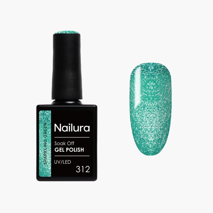 Nailura Gel Polish 312 - Sparkling Green - 10 ml in the group BEAUTY & HEALTH / Manicure / Pedicure / Nail polish at TP E-commerce Nordic AB (D41561)