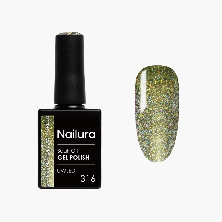 Nailura Gel Polish 316 - Sparkling Yellow Green - 10 ml in the group BEAUTY & HEALTH / Manicure / Pedicure / Nail polish at TP E-commerce Nordic AB (D41562)