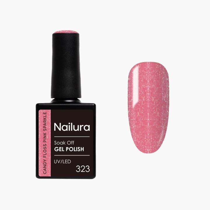 Nailura Gel Polish 323 - Candy Floss Pink Sparkle - 10 ml in the group BEAUTY & HEALTH / Manicure / Pedicure / Nail polish at TP E-commerce Nordic AB (D41568)