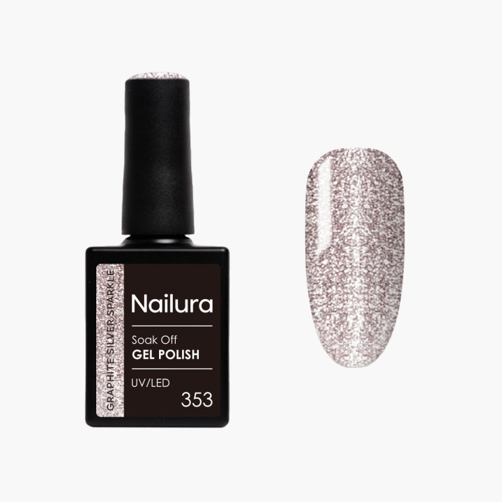 Nailura Gel Polish 353 - Graphite Silver Sparkle - 10 ml in the group BEAUTY & HEALTH / Manicure / Pedicure / Nail polish at TP E-commerce Nordic AB (D41586)
