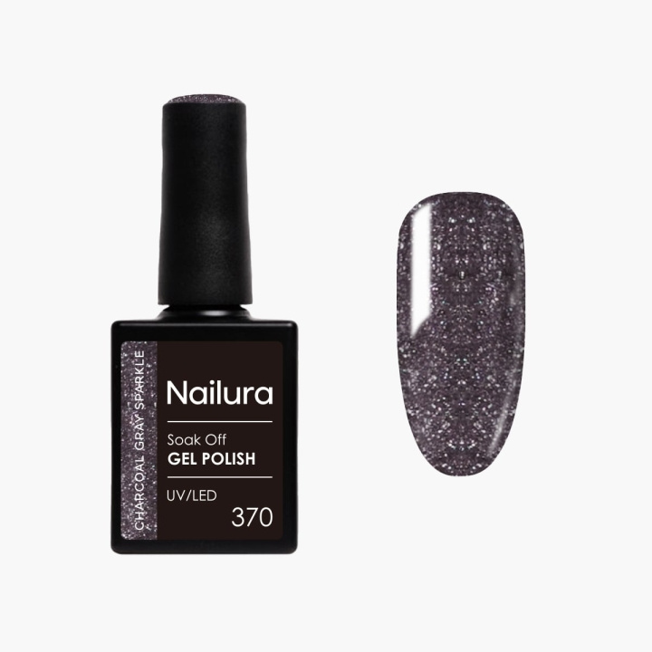 Nailura Gel Polish 370 - Charcoal Gray Sparkle - 10 ml in the group BEAUTY & HEALTH / Manicure / Pedicure / Nail polish at TP E-commerce Nordic AB (D41596)