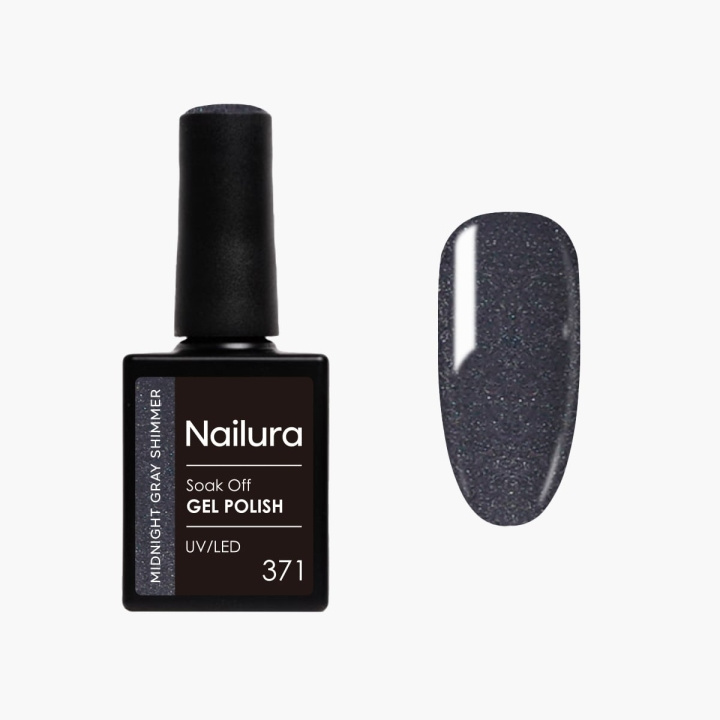 Nailura Gel Polish 371 - Midnight Gray Shimmer - 10 ml in the group BEAUTY & HEALTH / Manicure / Pedicure / Nail polish at TP E-commerce Nordic AB (D41597)