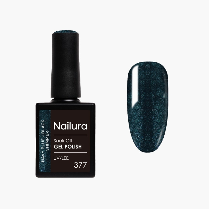 Nailura Gel Polish 377 - Navy Blue/Black Shimmer - 10 ml in the group BEAUTY & HEALTH / Manicure / Pedicure / Nail polish at TP E-commerce Nordic AB (D41601)