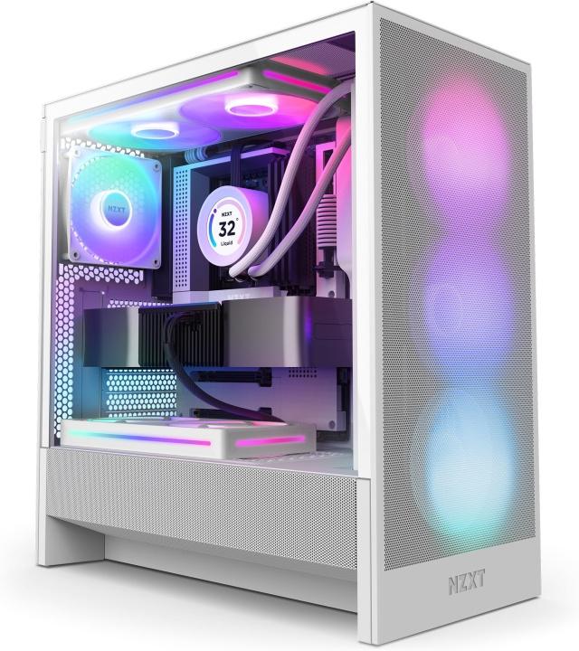 NZXT H5 Flow RGB (2024) ATX Case with Window, White in the group COMPUTERS & PERIPHERALS / Computer components / Chassis at TP E-commerce Nordic AB (D41722)