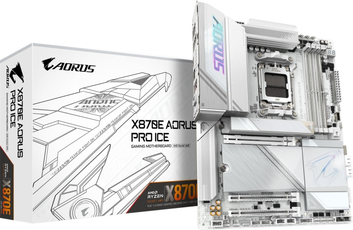 Gigabyte X870E AORUS PRO ICE ATX Motherboard in the group COMPUTERS & PERIPHERALS / Computer components / Motherboard at TP E-commerce Nordic AB (D41739)