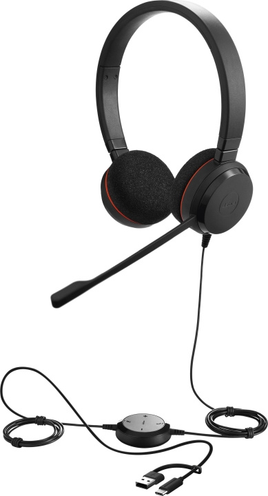 Jabra Evolve 20 Headset, Stereo, UC, USB-C/USB-A in the group COMPUTERS & PERIPHERALS / Computer accessories / Headset at TP E-commerce Nordic AB (D41852)