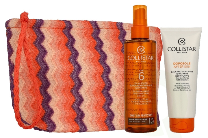 Collistar Sun Giftset 300 ml Super Tanning Dry Oil Spf6 200ml/After-Sun Balm 100ml/Pouch in the group BEAUTY & HEALTH / Skin care / Tanning / Sunscreen at TP E-commerce Nordic AB (D41940)