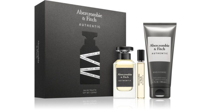 Abercrombie & Fitch Authentic Man EDT 100 ml + Hair & Body Wash 200ml + Authentic Man EDT 15ml - Giftset in the group BEAUTY & HEALTH / Gift sets / Gift sets for him at TP E-commerce Nordic AB (D42228)
