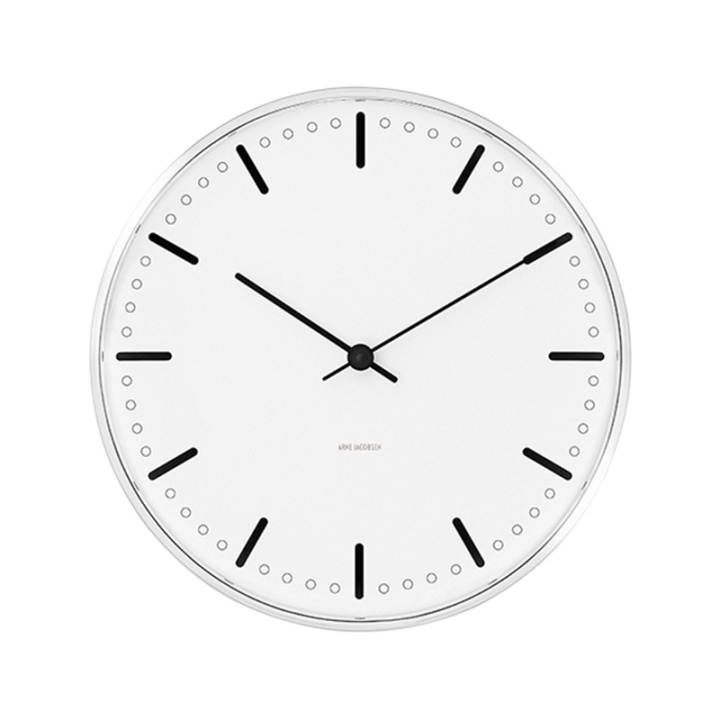 Arne Jacobsen Clocks Arne Jacobsen - City Hall Wall Clock - Ø21 cm - White in the group HOME, HOUSEHOLD & GARDEN / Watches & Counters / Wall clocks at TP E-commerce Nordic AB (D42304)