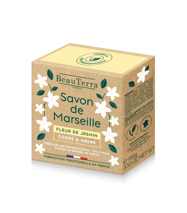 BeauTerra Marseille Solid Soap - Fleur de Jasmin - 100 in the group BEAUTY & HEALTH / Skin care / Body health / Scented soaps at TP E-commerce Nordic AB (D42371)
