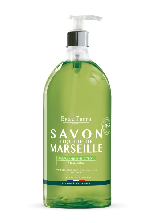 BeauTerra Marseille Liquid soap - Menthe citron - 1L in the group BEAUTY & HEALTH / Skin care / Body health / Scented soaps at TP E-commerce Nordic AB (D42384)