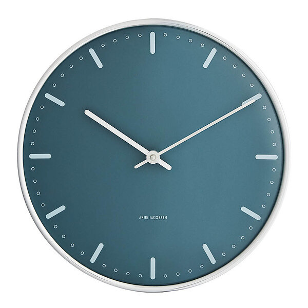 Arne Jacobsen Clocks Arne Jacobsen - City Hall Wall Clock - Ø21 cm - Blue in the group HOME, HOUSEHOLD & GARDEN / Watches & Counters / Wall clocks at TP E-commerce Nordic AB (D42391)