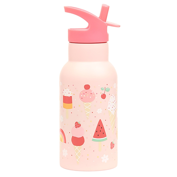 A little lovely company Stainless Steel Drinking Bottle - Icecream - 7.3 x 20 x 7.3 cm in the group Sport, leisure & Hobby / Outdoor recreation / Thermoses & Water Bottles at TP E-commerce Nordic AB (D42459)