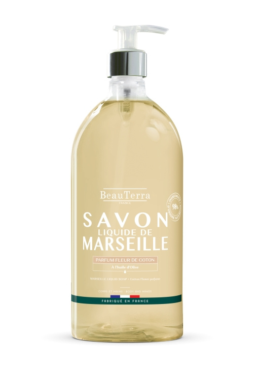 BeauTerra Marseille Liquid Soap - Cotton Flower - 1L in the group BEAUTY & HEALTH / Skin care / Body health / Bath & Shower gels at TP E-commerce Nordic AB (D42544)