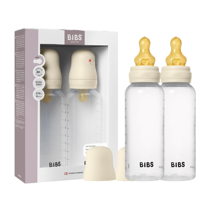 BIBS Baby Bottle Round Latex 2 Pack Medium Flow - Ivory - 270 ml in the group TOYS, KIDS & BABY PRODUCTS / Baby Gadgets / Pacifiers & Teething toys at TP E-commerce Nordic AB (D42627)