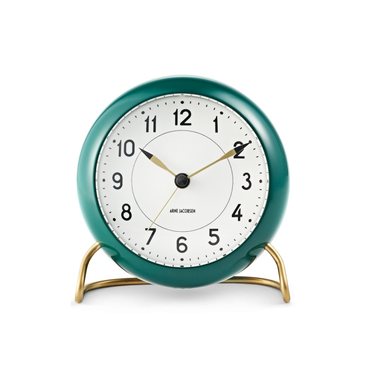 Arne Jacobsen Clocks Arne Jacobsen - Station Table ​Clock ​ - Ø11 cm - Green & White in the group HOME, HOUSEHOLD & GARDEN / Watches & Counters / Alarmclocks at TP E-commerce Nordic AB (D42636)