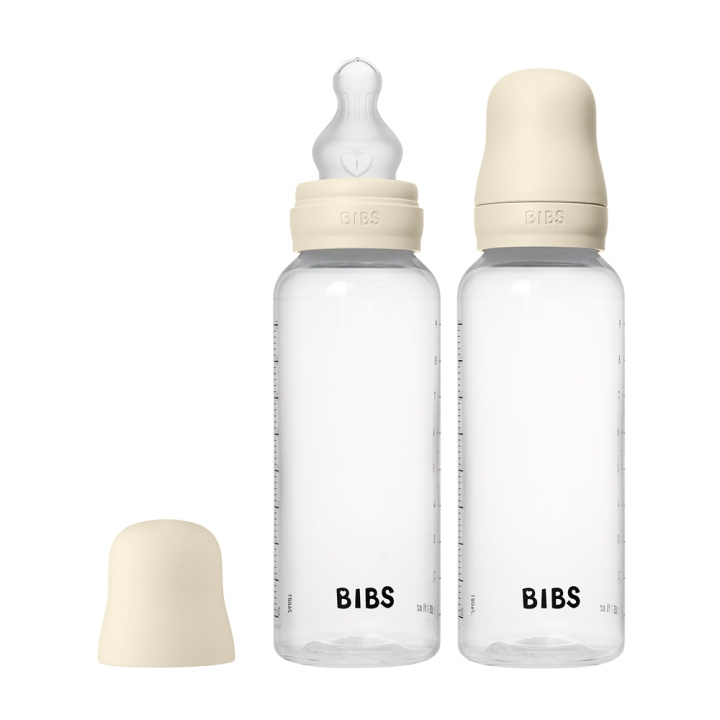 BIBS Baby Bottle Round Silicone 2 Pack Medium Flow - Ivory - 270 ml in the group TOYS, KIDS & BABY PRODUCTS / Baby Gadgets / Pacifiers & Teething toys at TP E-commerce Nordic AB (D42640)
