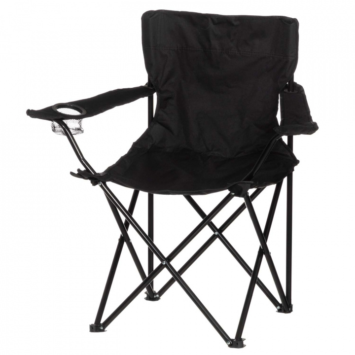 Atom Campingstol med flaskhållare Svart in the group Sport, leisure & Hobby / Outdoor recreation at TP E-commerce Nordic AB (D42750)