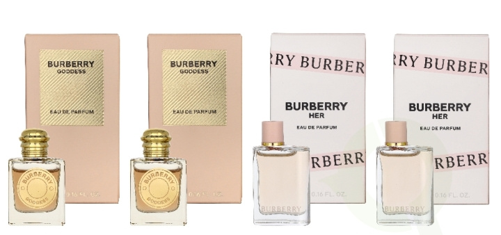 Burberry Ladies Miniatures Set 20 ml 2x5ml - Edp Spray - 2x Her/2x Goddess in the group BEAUTY & HEALTH / Fragrance & Perfume / Perfumes / Perfume for her at TP E-commerce Nordic AB (D43040)