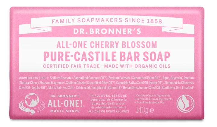 Dr. Bronner\'s Dr. Bronner\'s - Bar Soap Cherry Blossom 140 g in the group BEAUTY & HEALTH / Skin care / Body health / Scented soaps at TP E-commerce Nordic AB (D43069)