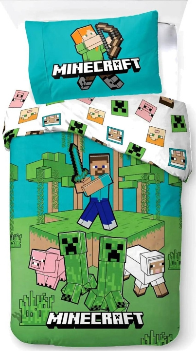 BrandMac Bed Linen - Adult Size 140 x 200 cm - Minecraft Jungle Explore (1029465) in the group HOME, HOUSEHOLD & GARDEN / Interior / Bedding at TP E-commerce Nordic AB (D43216)