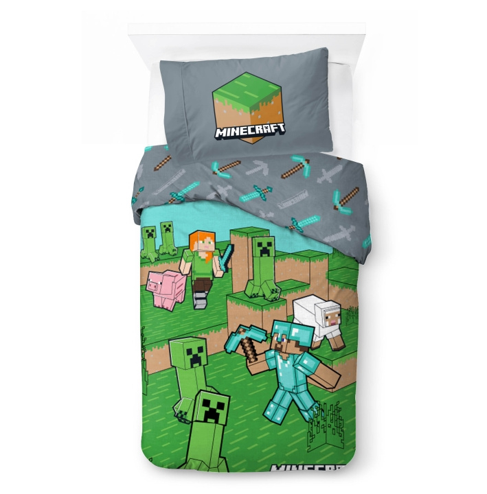 BrandMac Bed Linen - Adult Size 140 x 200 cm - Minecraft Animals & Mobs (1029637) in the group HOME, HOUSEHOLD & GARDEN / Interior / Bedding at TP E-commerce Nordic AB (D43333)