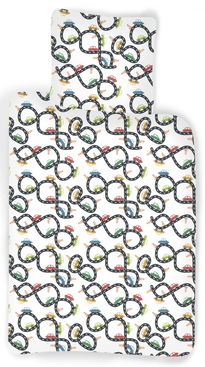 BrandMac Bed Linen - Junior Size 100 x 140 cm - Car Race (1000431) in the group TOYS, KIDS & BABY PRODUCTS / Children\'s textiles / Bedding at TP E-commerce Nordic AB (D43522)