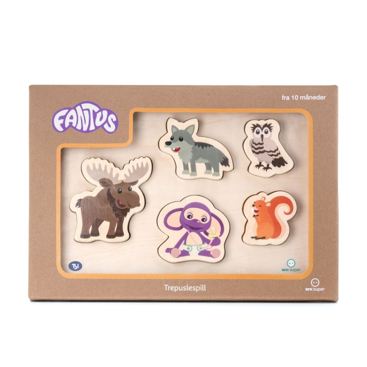 DR Fantus - Wooden puzzle 5 pcs, forest animals (62-112070) in the group TOYS, KIDS & BABY PRODUCTS / Toys / Kids puzzle at TP E-commerce Nordic AB (D43615)