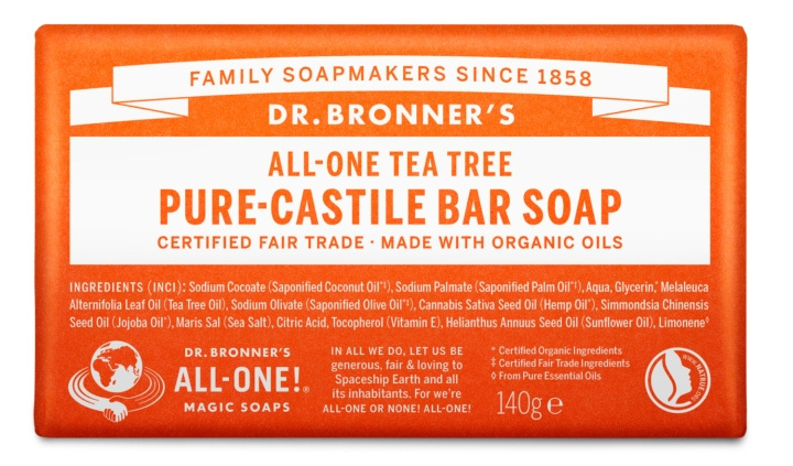 Dr. Bronner\'s Dr. Bronner\'s - Bar Soap Tea Tree 140 g in the group BEAUTY & HEALTH / Skin care / Body health / Scented soaps at TP E-commerce Nordic AB (D43665)
