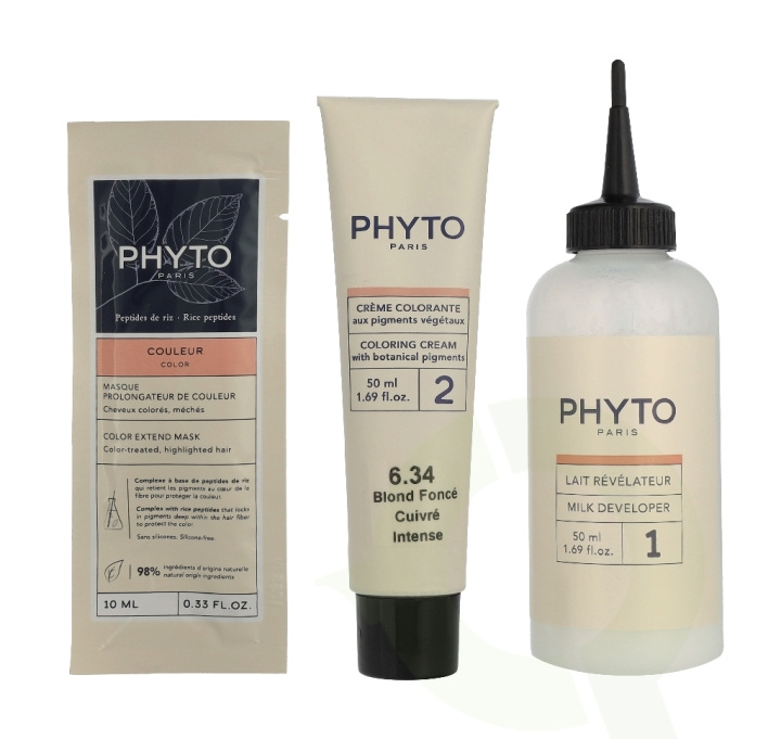 Phyto Phytocolor Permanent Color 110 ml #6.34 Intense Dark Copper Blonde in the group BEAUTY & HEALTH / Hair & Styling / Hair care / Hair Dye at TP E-commerce Nordic AB (D43801)