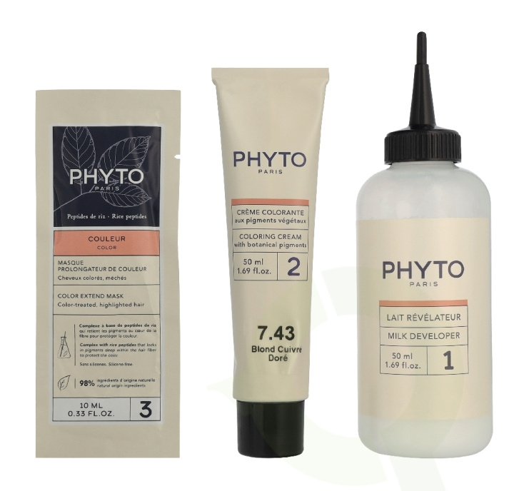 Phyto Phytocolor Permanent Color 110 ml #7.43 Golden Copper Blonde in the group BEAUTY & HEALTH / Hair & Styling / Hair care / Hair Dye at TP E-commerce Nordic AB (D43802)