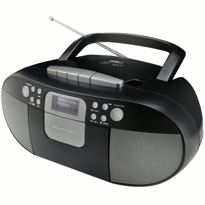 Soundmaster Boombox CD/MP3 DAB+/FM-radio Kassett USB SCD7800SW Svart/Grå in the group HOME ELECTRONICS / Audio & Picture / Home cinema, Hifi & Portable / Portable audio players / CD-players at TP E-commerce Nordic AB (D44032)