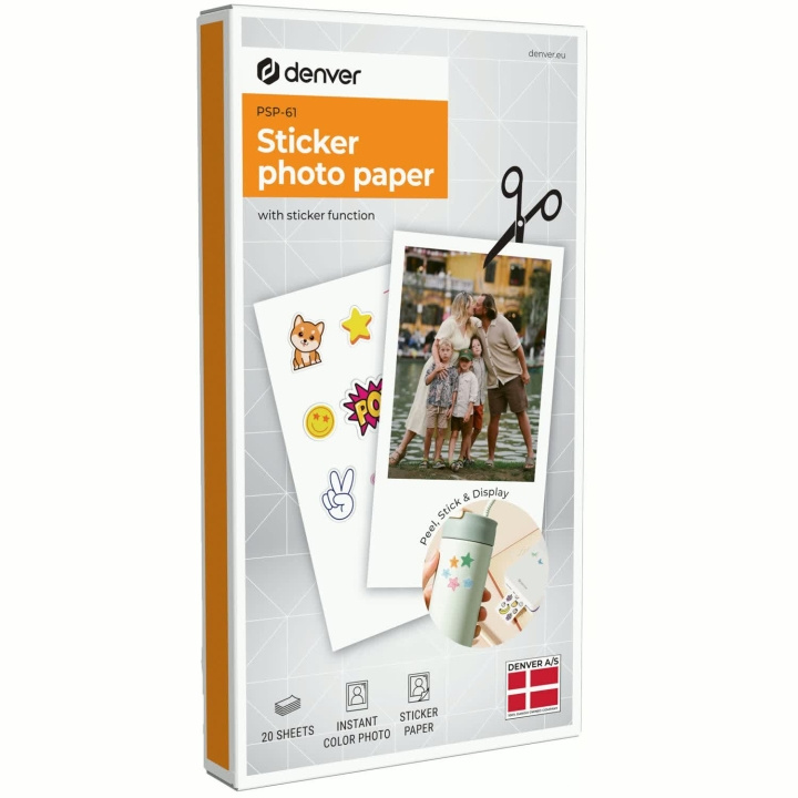 Denver Självhäftande foto-papper för Denver MCP-6010 in the group COMPUTERS & PERIPHERALS / Printers & Accessories / Printers / 3D printers & Accessories / Skrivare at TP E-commerce Nordic AB (D44047)