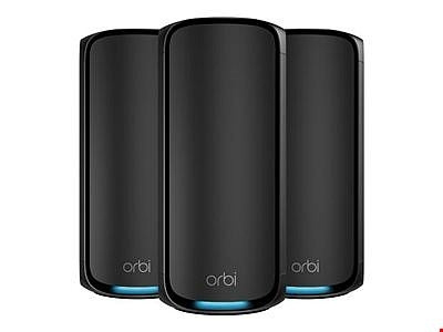 Netgear Orbi 970 Series Quad-band WiFi 7 Mesh 3-Pack, Black Edition Netgear in the group COMPUTERS & PERIPHERALS / Network / Mesh Network at TP E-commerce Nordic AB (D44516)