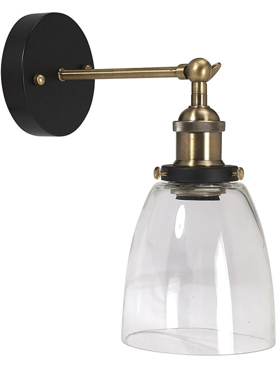 PR Home Vägglampa Kappa Svart/mäss Klar 14cm PR Home in the group HOME ELECTRONICS / Lighting / Wall lights at TP E-commerce Nordic AB (D44724)
